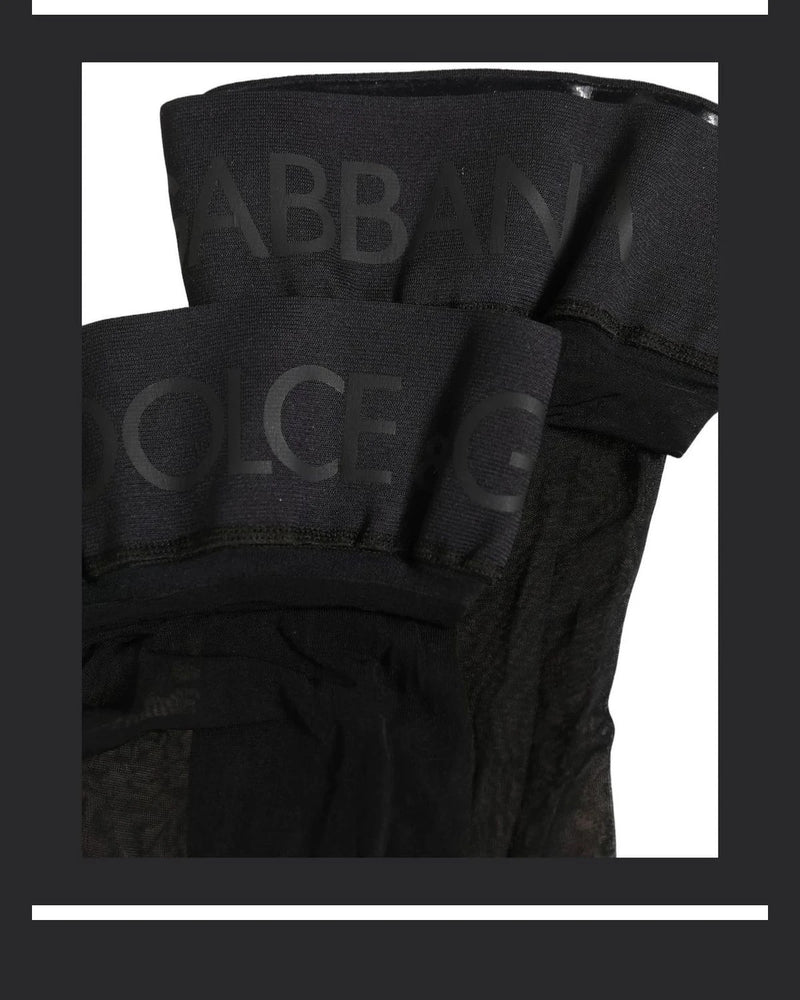 Dolce & Gabbana Knee Sock in black, Nylon