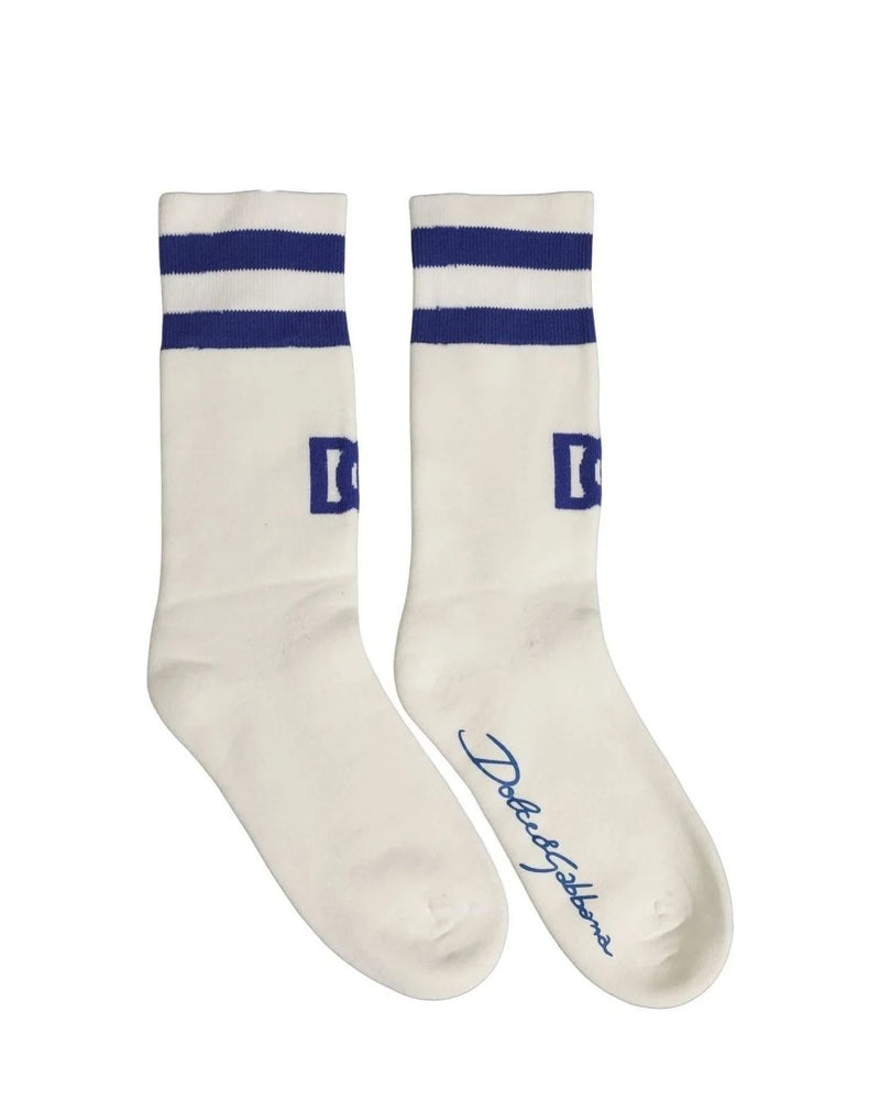 Dolce & Gabbana Crew Sock in white, Cotton — view 3