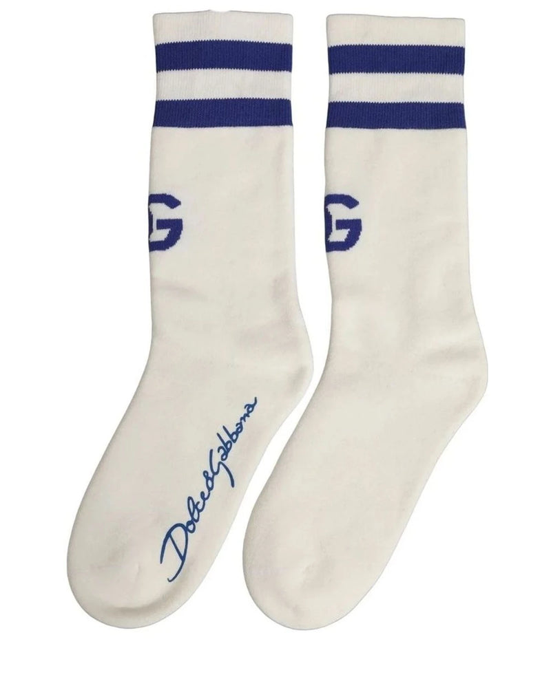 Dolce & Gabbana Crew Sock in white, Cotton — view 5