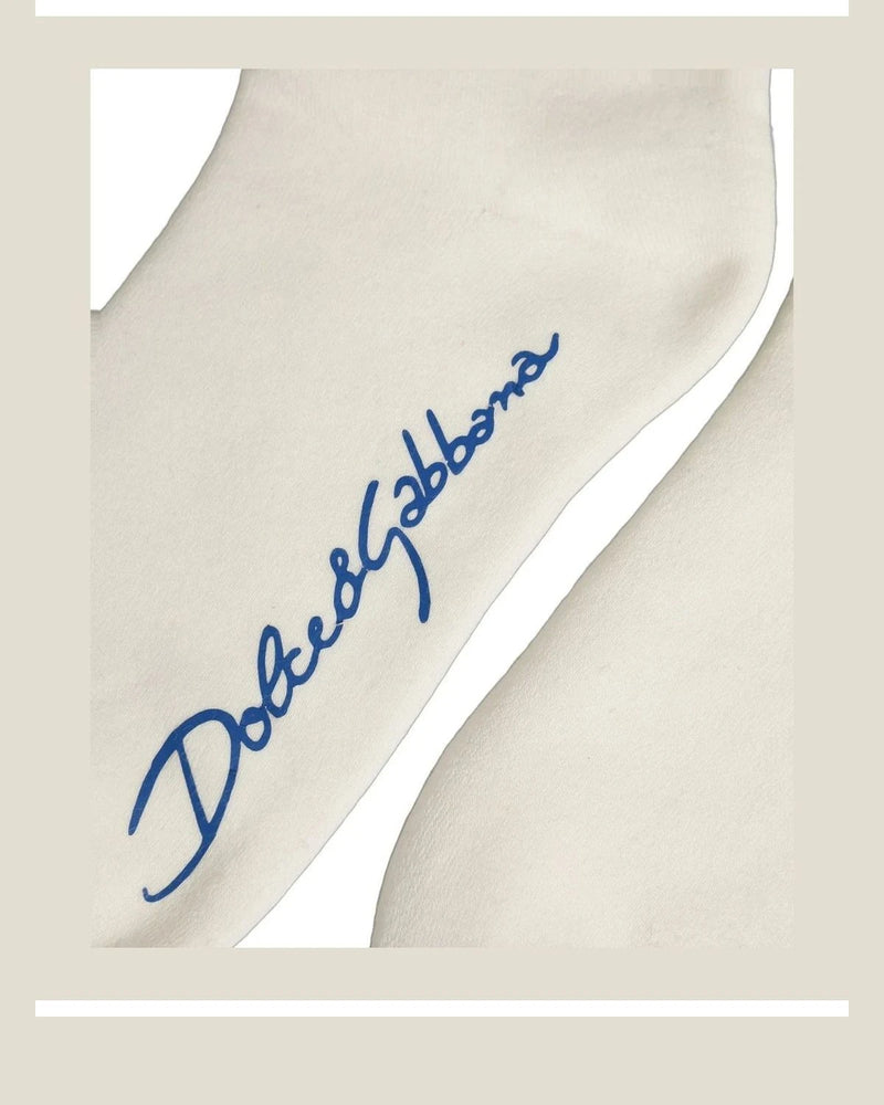 Dolce & Gabbana Crew Sock in white, Cotton — view 6