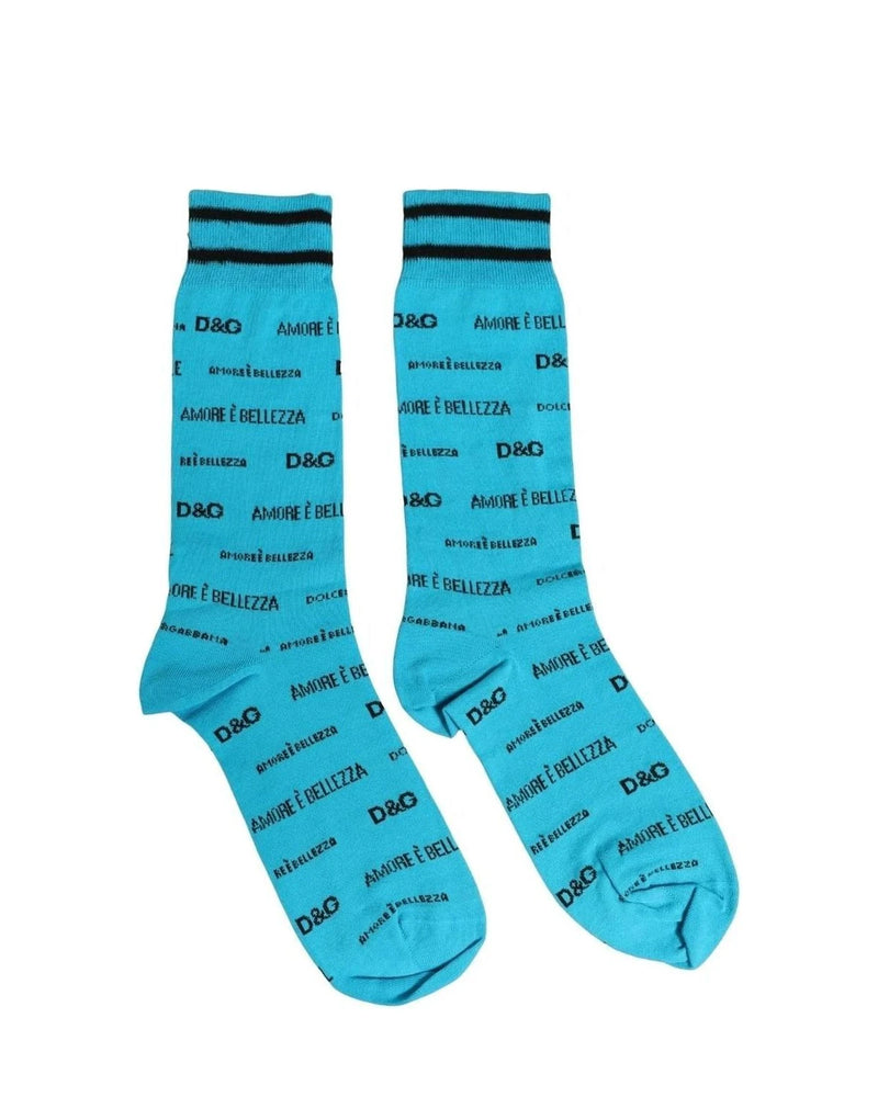 Dolce & Gabbana Crew Sock in blue, Cotton — view 4