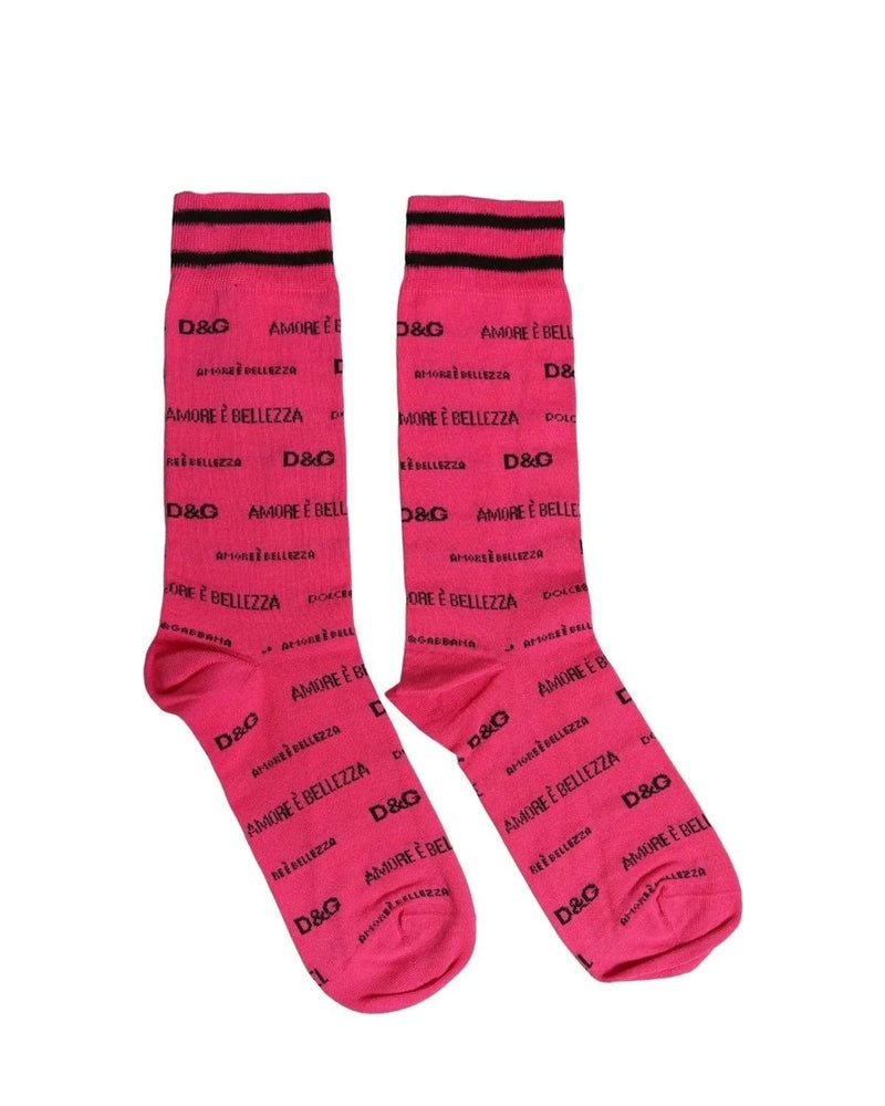 Dolce & Gabbana Crew Sock in pink, Cotton — view 3