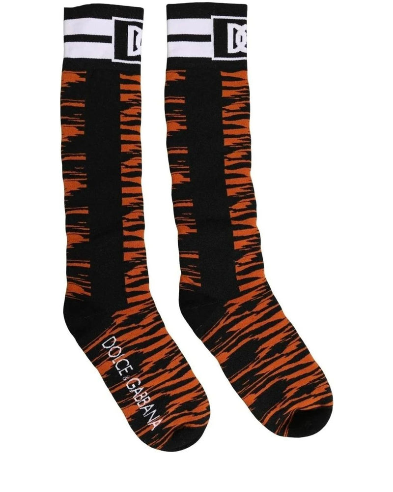 Dolce & Gabbana Knee Sock in black, Cotton — view 4