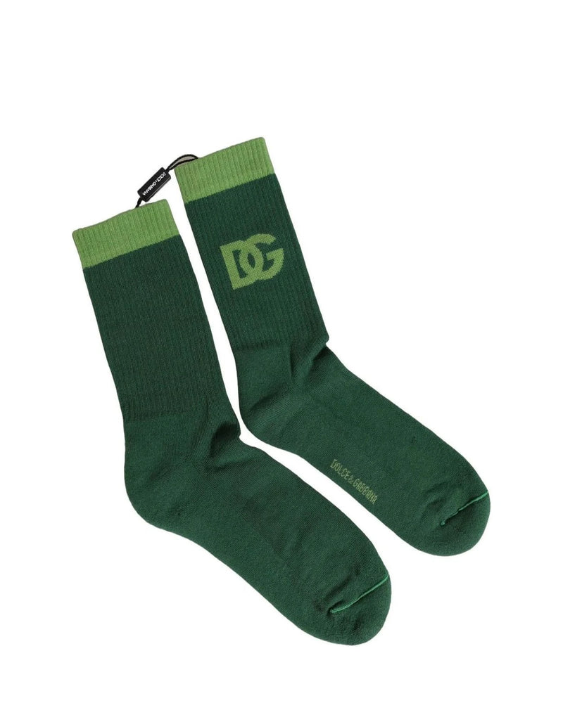 Dolce & Gabbana Crew Sock in green, Cotton — view 2
