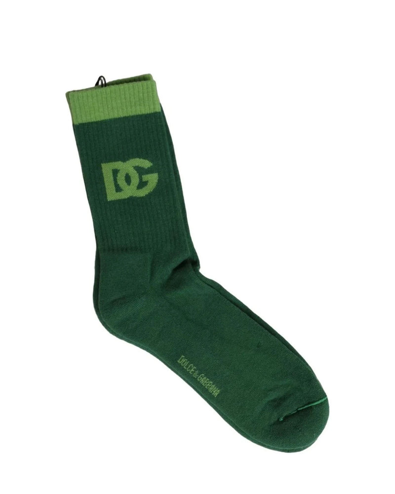 Dolce & Gabbana Crew Sock in green, Cotton — view 4