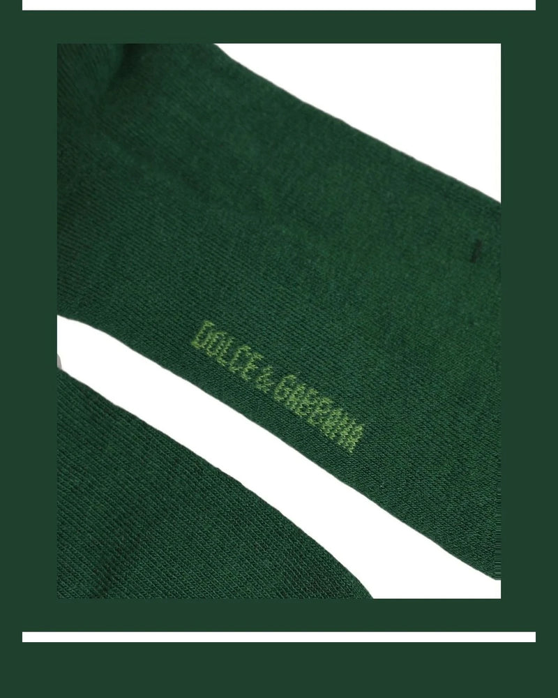 Dolce & Gabbana Crew Sock in green, Cotton — view 6