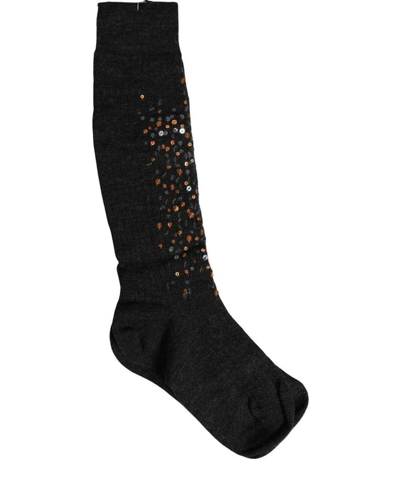 Dolce & Gabbana Knee Sock in gray, Wool — view 2