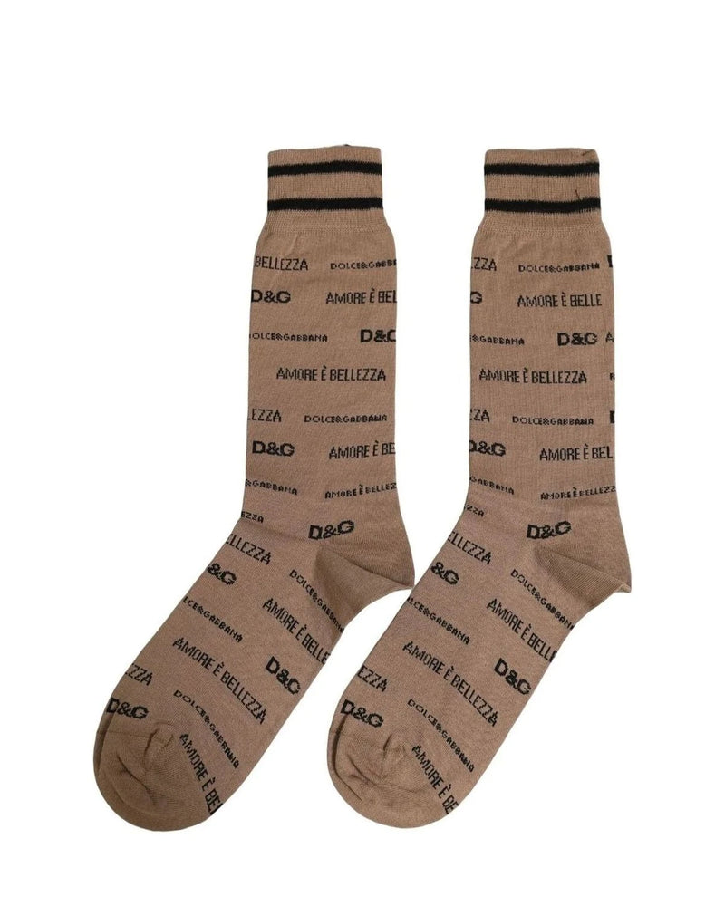 Dolce & Gabbana Crew Sock in brown, Cotton — view 2