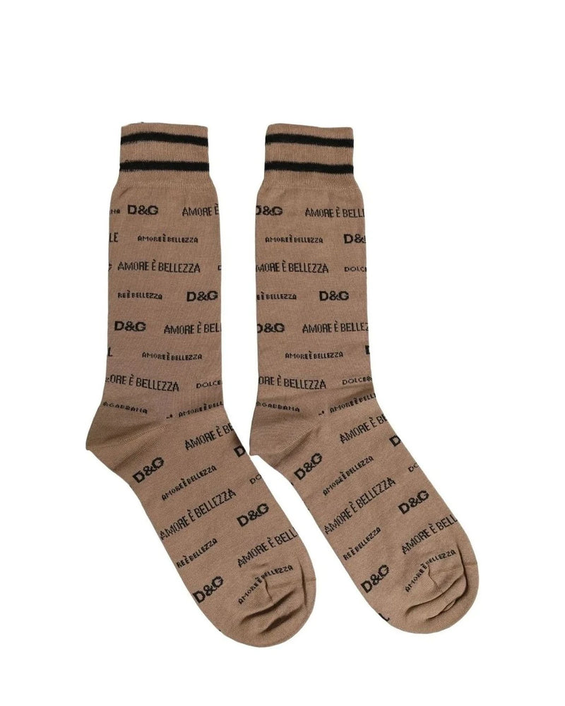 Dolce & Gabbana Crew Sock in brown, Cotton — view 3
