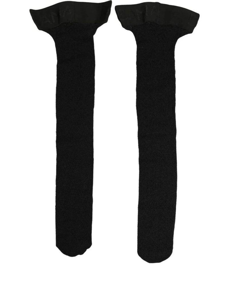 Dolce & Gabbana Knee Sock in black, Wool — view 3