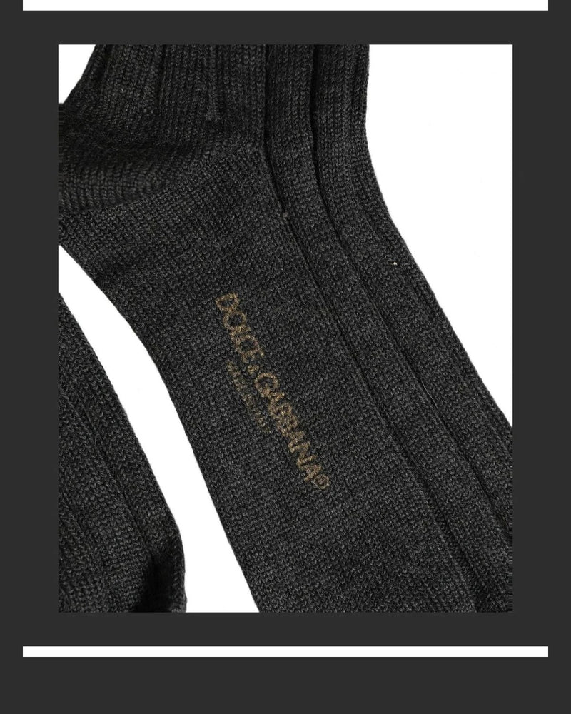 Dolce & Gabbana Knee Sock in gray, Wool