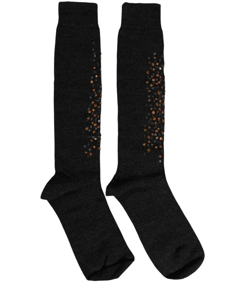 Dolce & Gabbana Knee Sock in gray, Wool — view 3