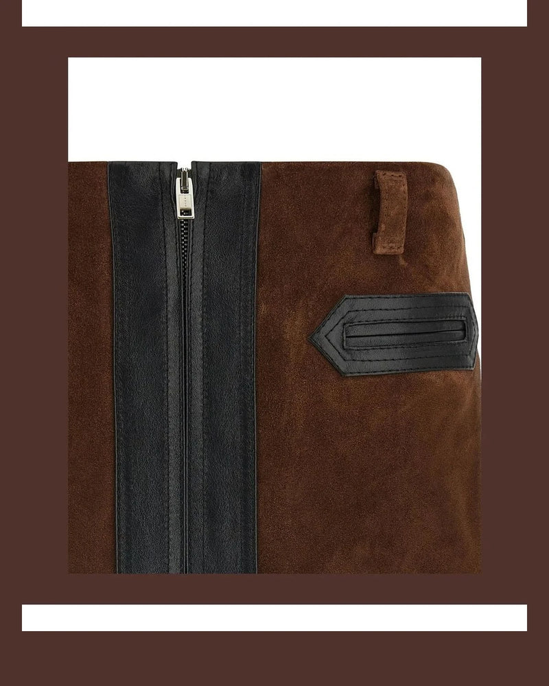 Marni Skirt in brown, Calfskin Leather — view 3