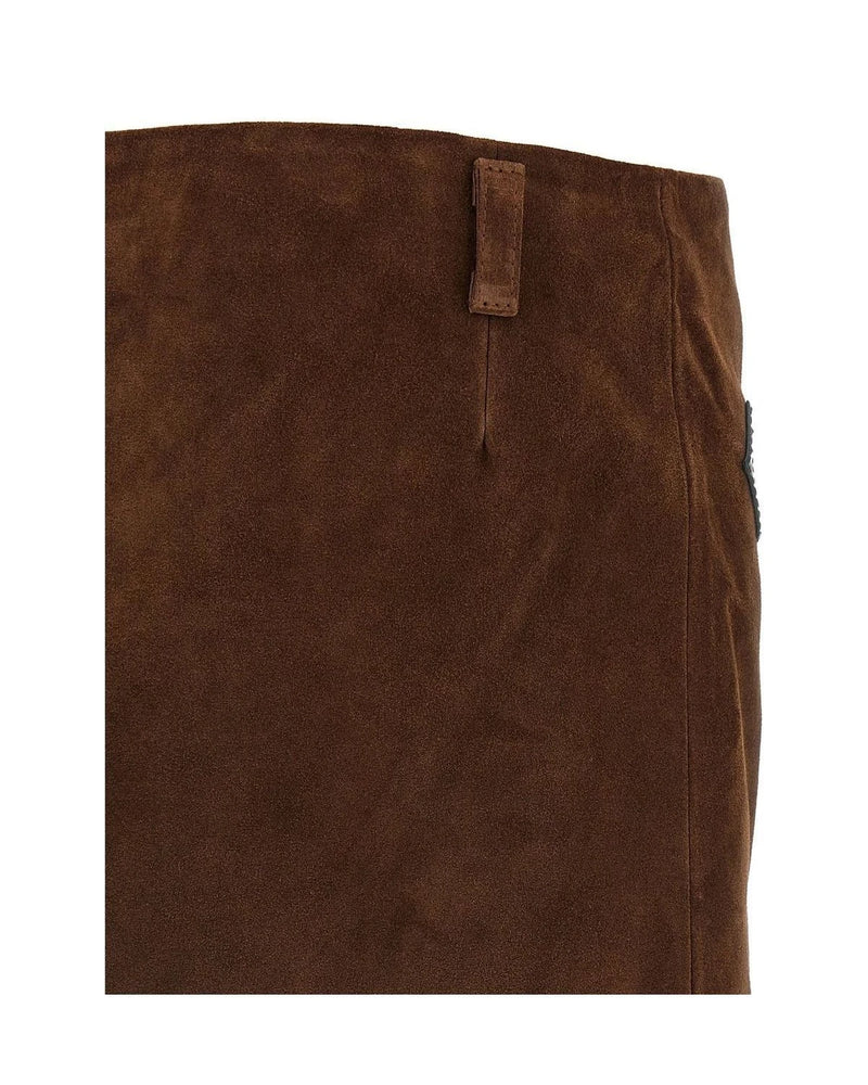 Marni Skirt in brown, Calfskin Leather — view 4