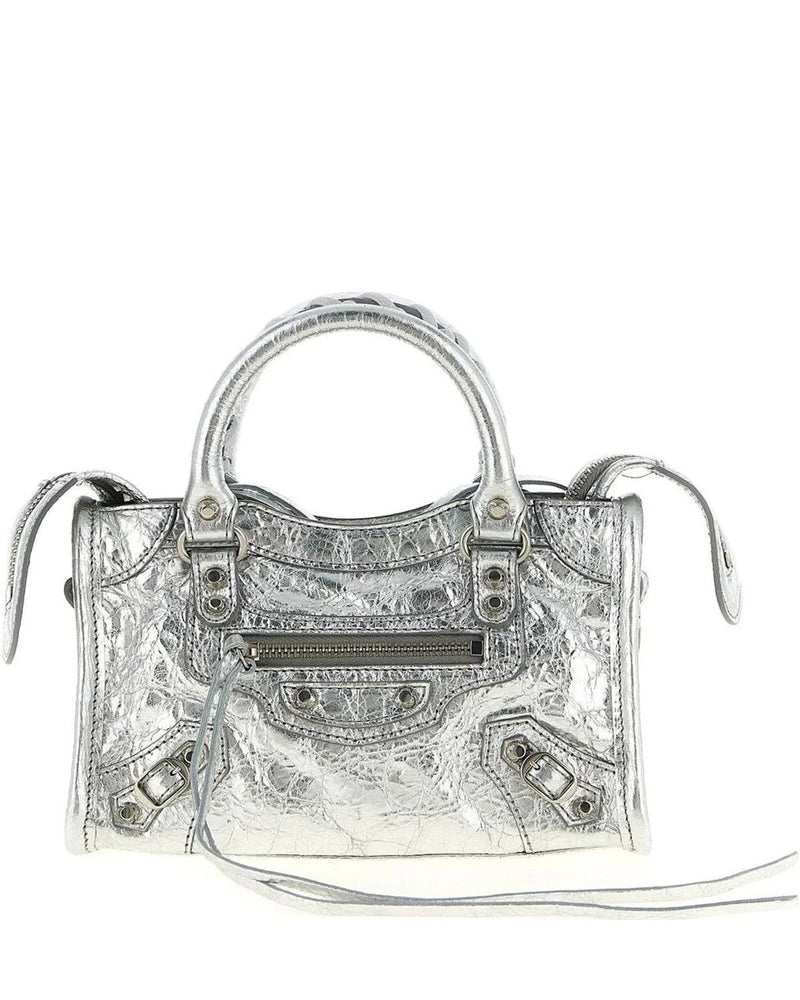 Balenciaga Cross Body Bag in silver, Lamb Leather