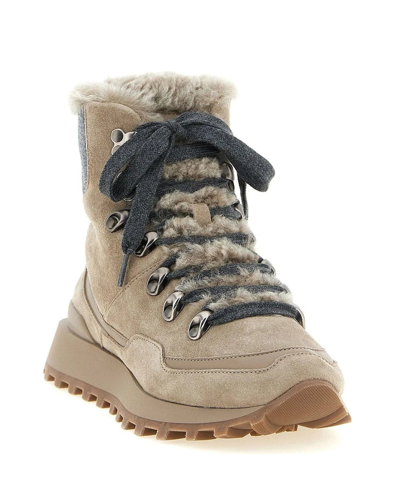 Brunello Cucinelli Ankle Boots in beige, Calfskin Leather — view 2
