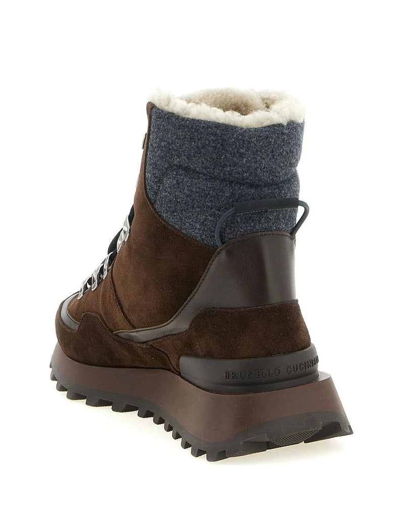 Brunello Cucinelli Ankle Boots in brown, Calfskin Leather — view 3