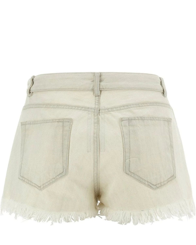Rick Owens Denim Short in white, Cotton — view 2