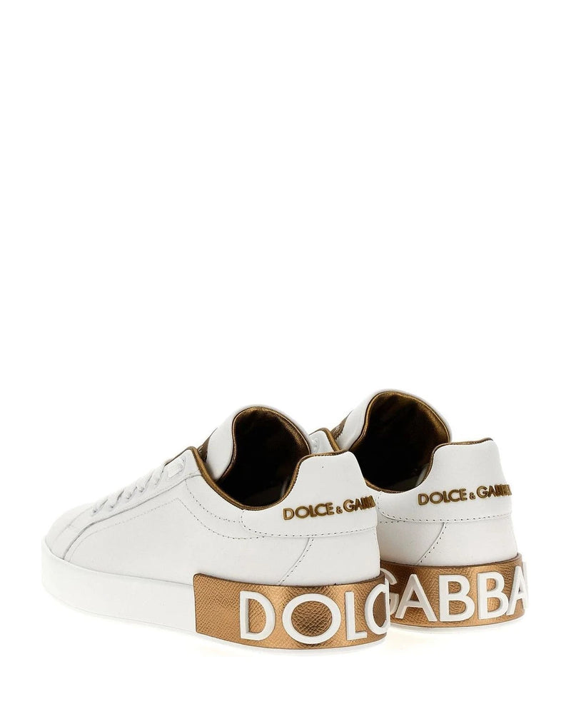 Dolce & Gabbana Sneakers in gold, Calfskin Leather — view 2