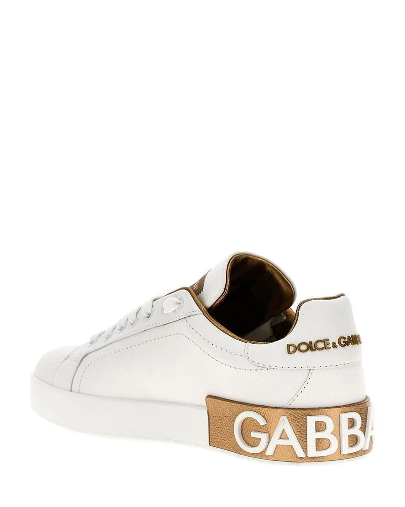 Dolce & Gabbana Sneakers in gold, Calfskin Leather — view 3