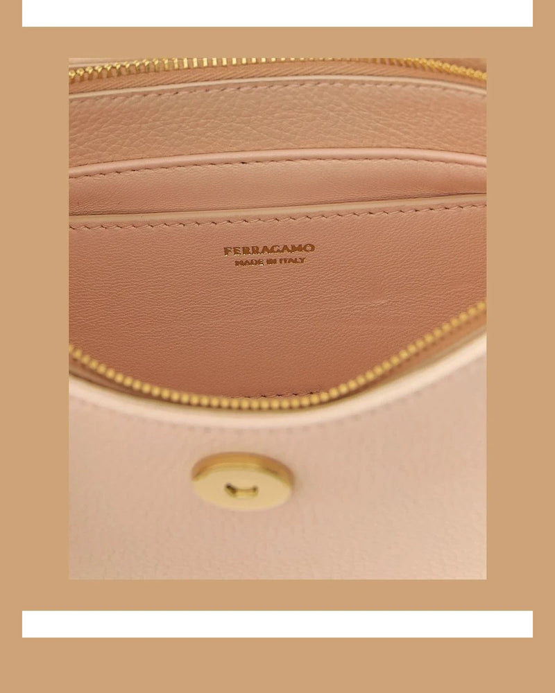Ferragamo Shoulder Bag in pink, Calfskin Leather — view 4
