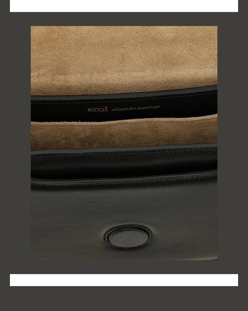 Ami Paris Shoulder Bag in black, Cow Leather — view 4
