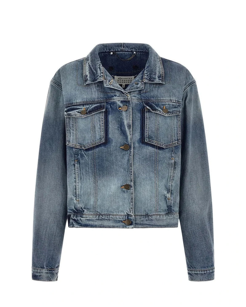 Maison Margiela Trucker Jacket in blue, Cotton