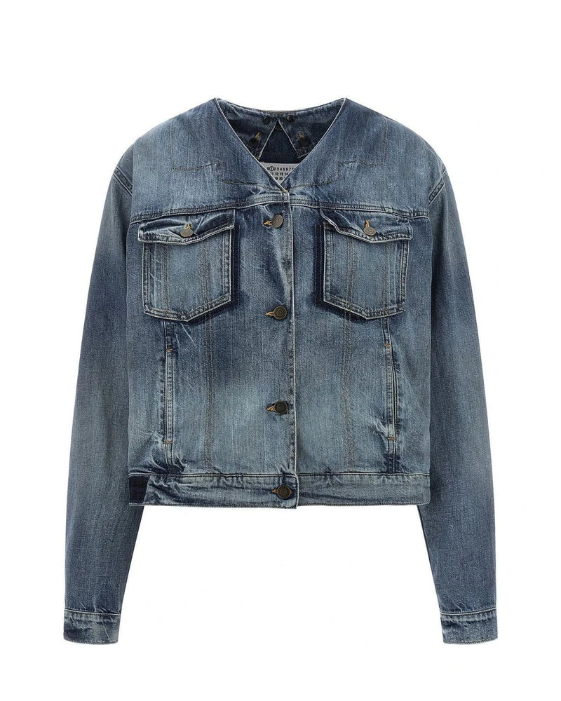 Maison Margiela Trucker Jacket in blue, Cotton — view 2