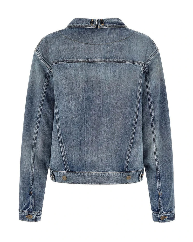 Maison Margiela Trucker Jacket in blue, Cotton — view 3