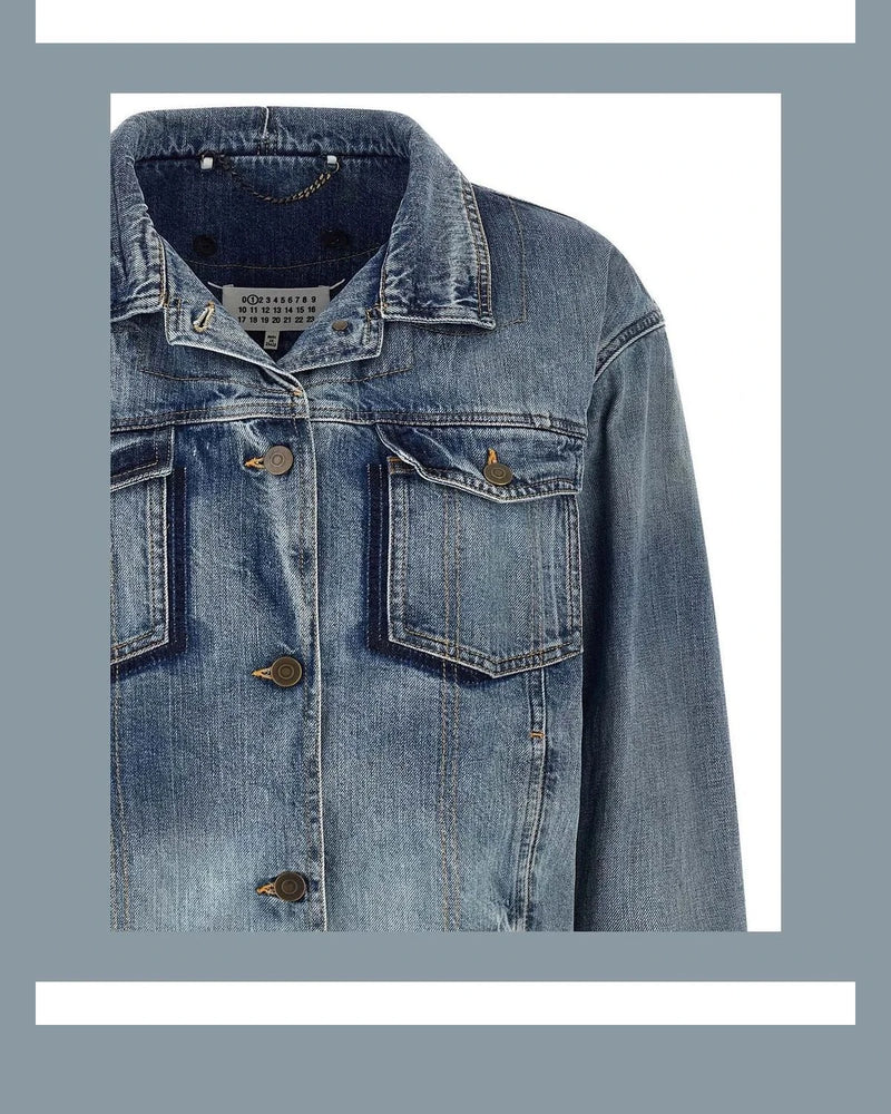 Maison Margiela Trucker Jacket in blue, Cotton — view 4