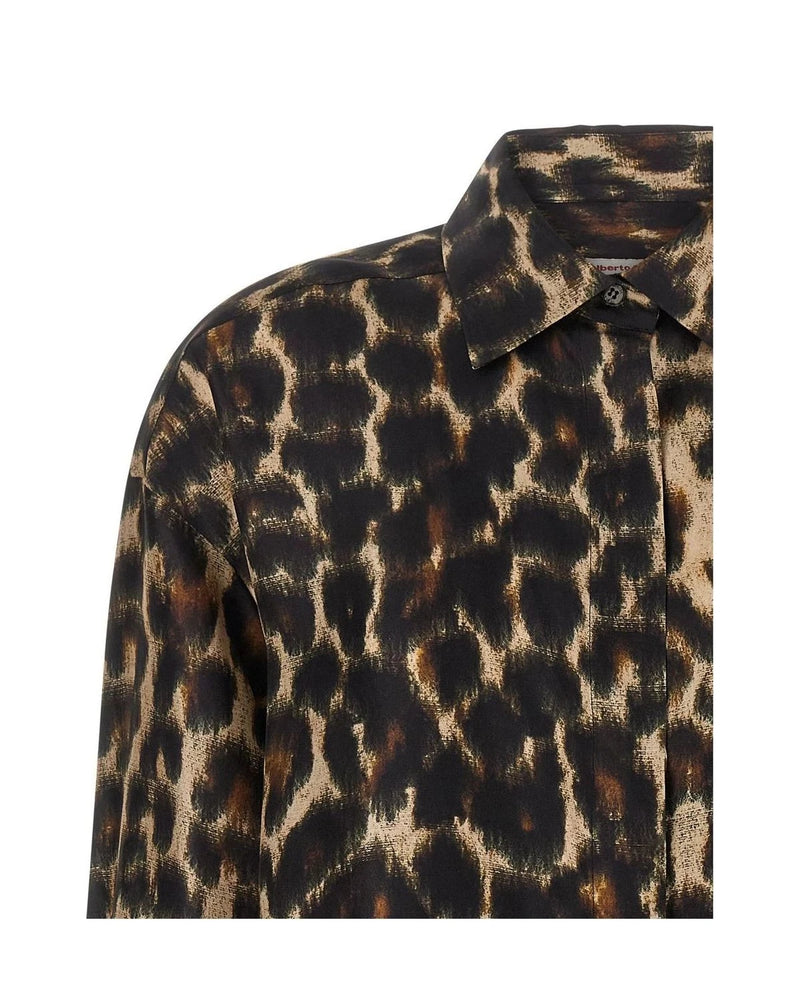 Alberto Biani Dress Shirt in brown, Silk — view 3