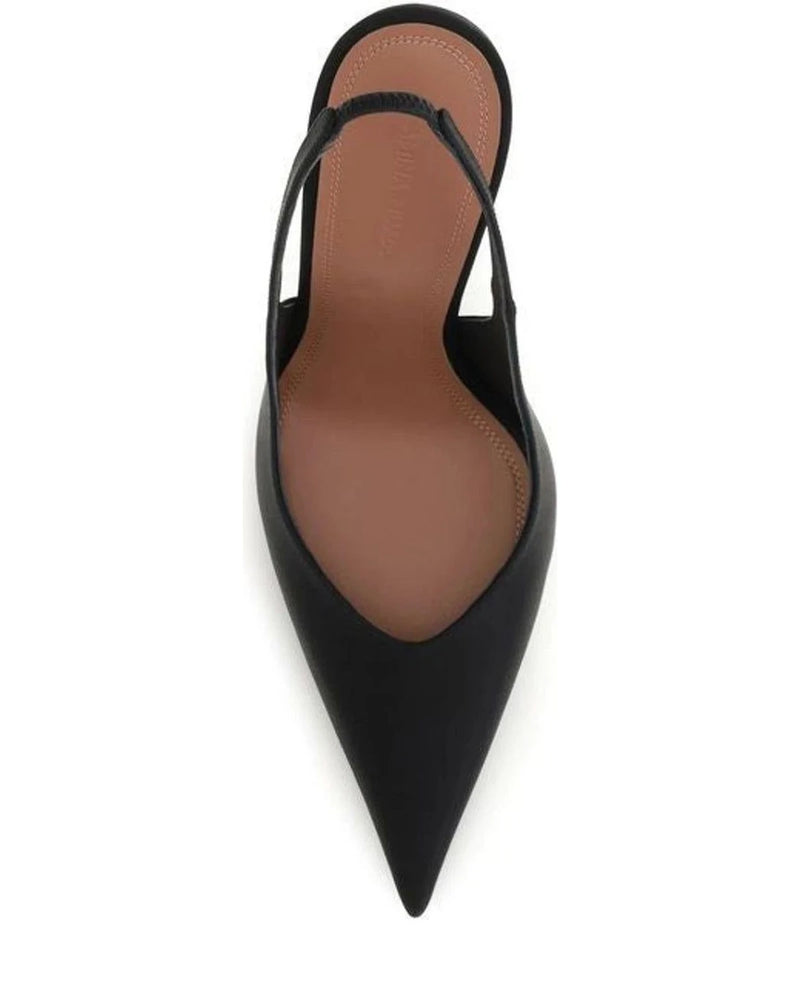 Amina Muaddi Pumps in black, Silk Satin — view 4