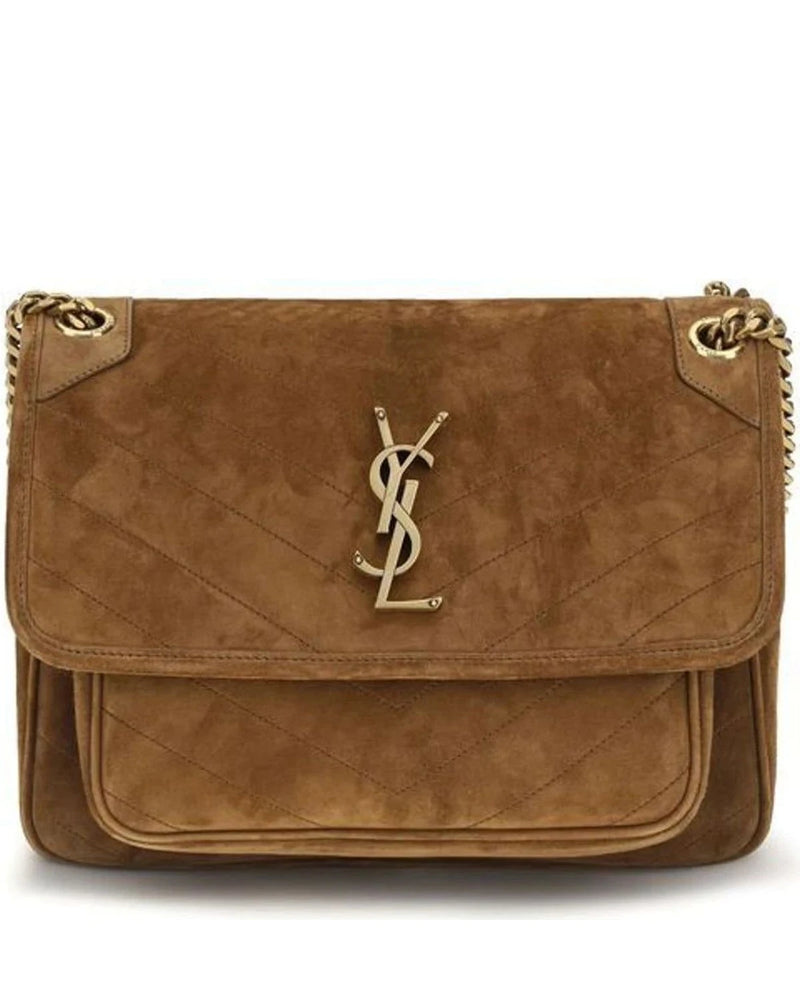Saint Laurent Shoulder Bag in brown, Suede