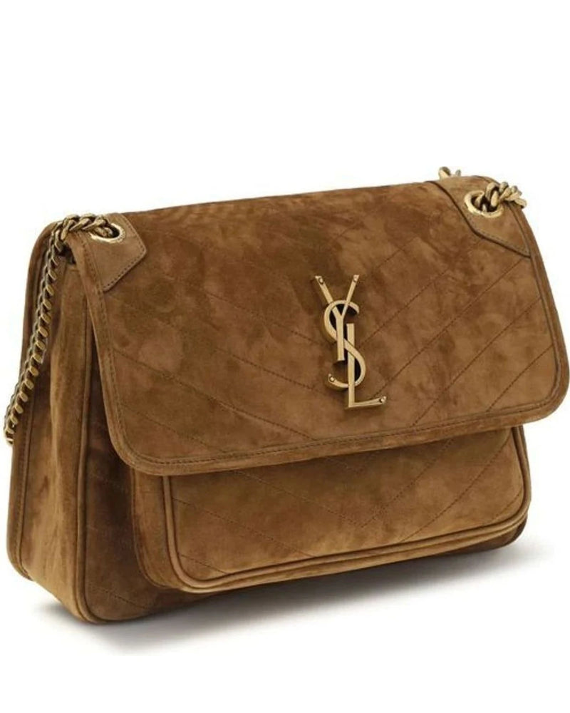 Saint Laurent Shoulder Bag in brown, Suede — view 2
