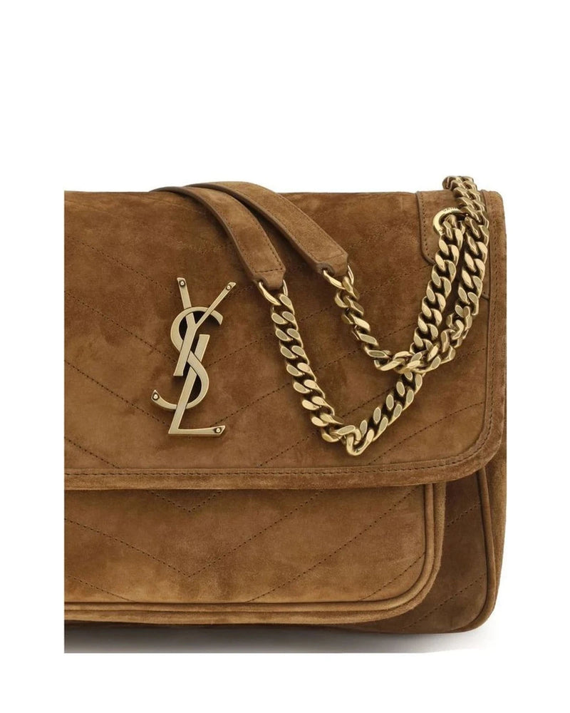 Saint Laurent Shoulder Bag in brown, Suede — view 4