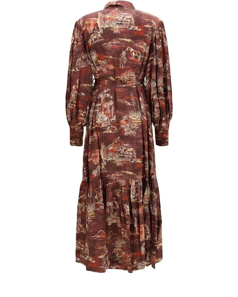 Alemais Dresse in brown, Silk — view 2