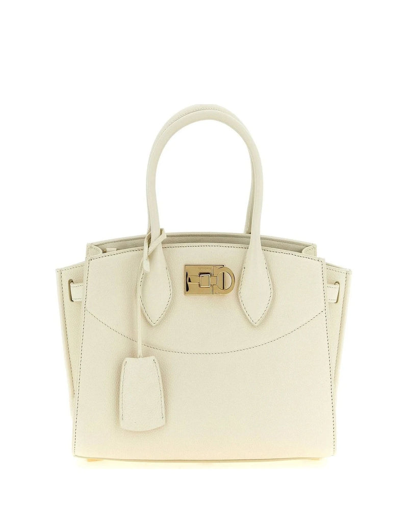 Ferragamo Satchel Bag in white, Calfskin Leather