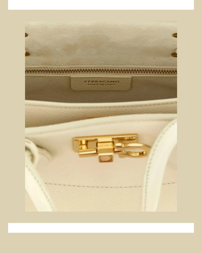 Ferragamo Satchel Bag in white, Calfskin Leather — view 4