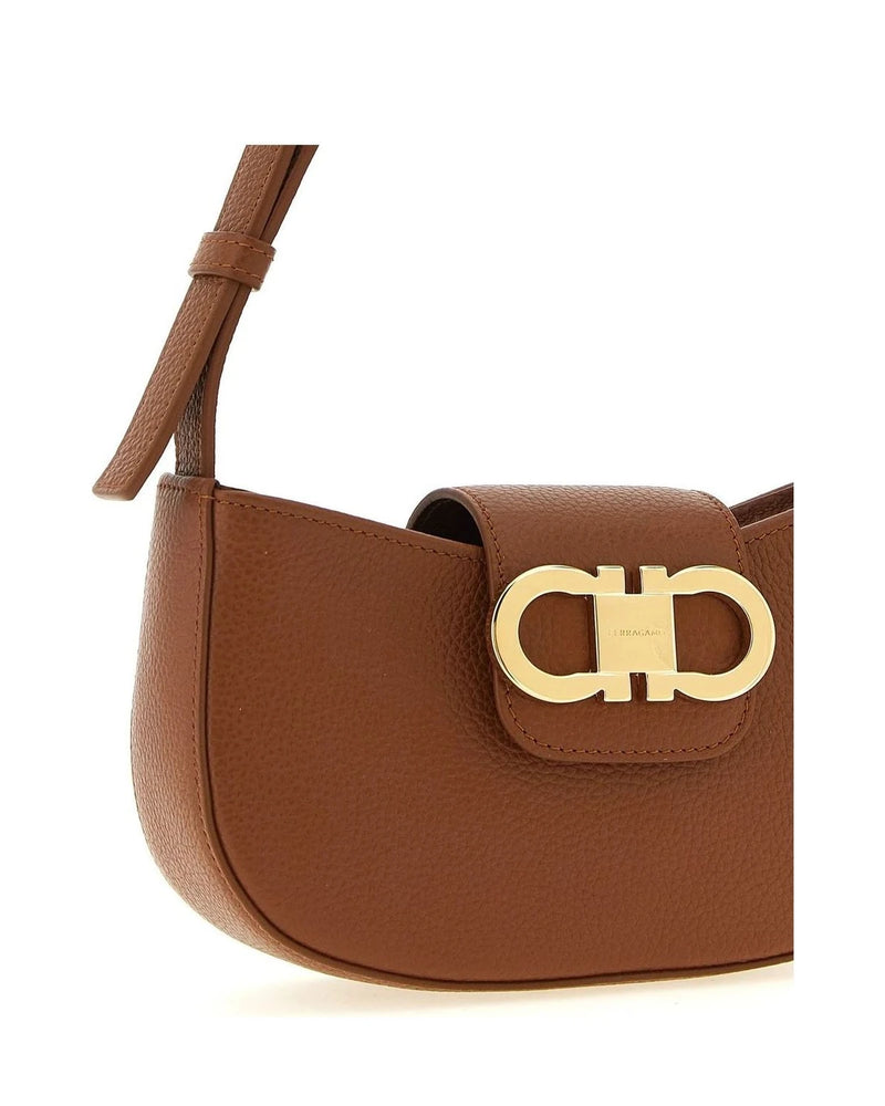 Ferragamo Shoulder Bag in brown, Calfskin Leather — view 3