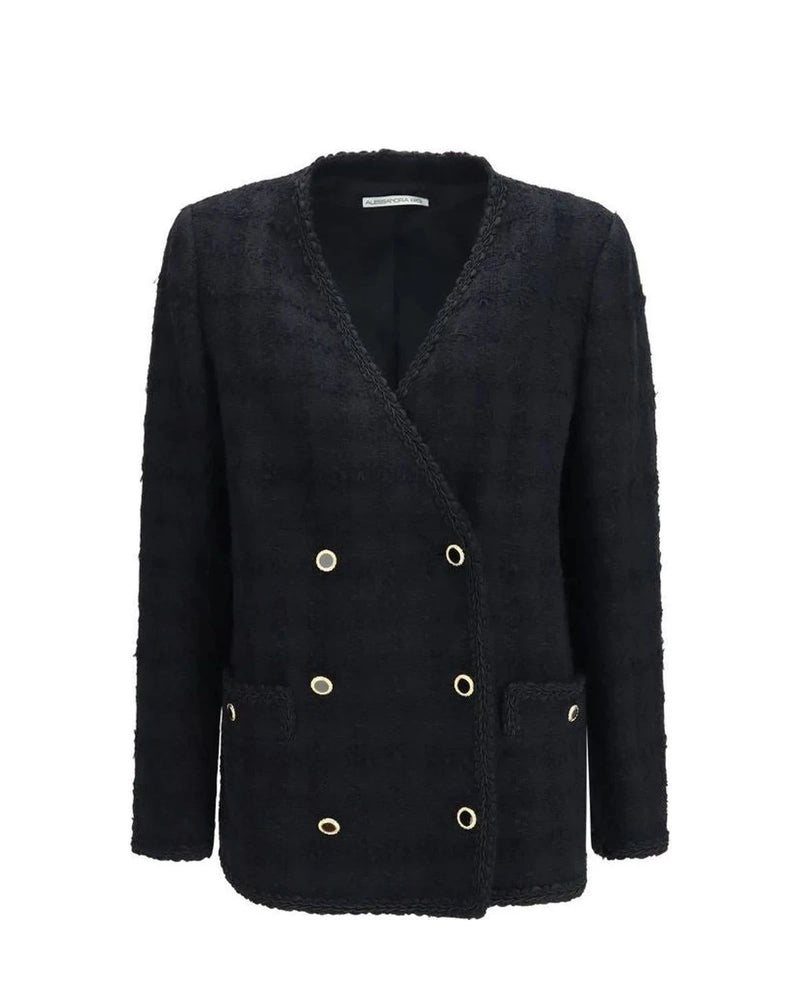 Alessandra Rich Bolero Jacket in black, Cotton
