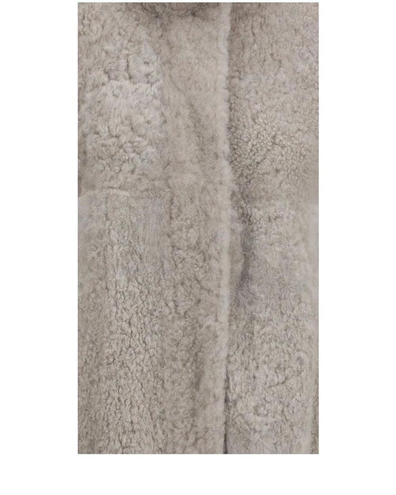 Brunello Cucinelli Bomber Jacket in gray, Faux Fur — view 3