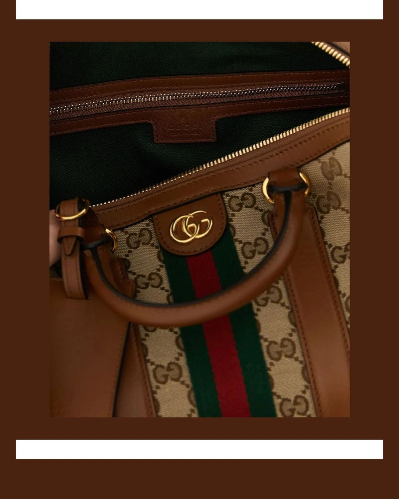 Gucci Satchel Bag in beige, Polyester — view 4