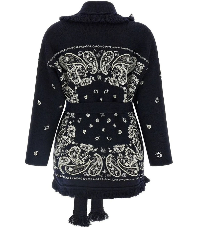Alanui Cardigan in blue, Virgin Wool — view 2