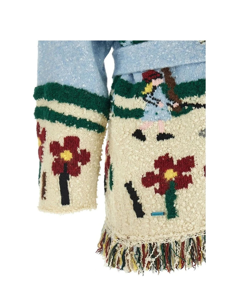 Alanui Cardigan in multicolor, Virgin Wool — view 4