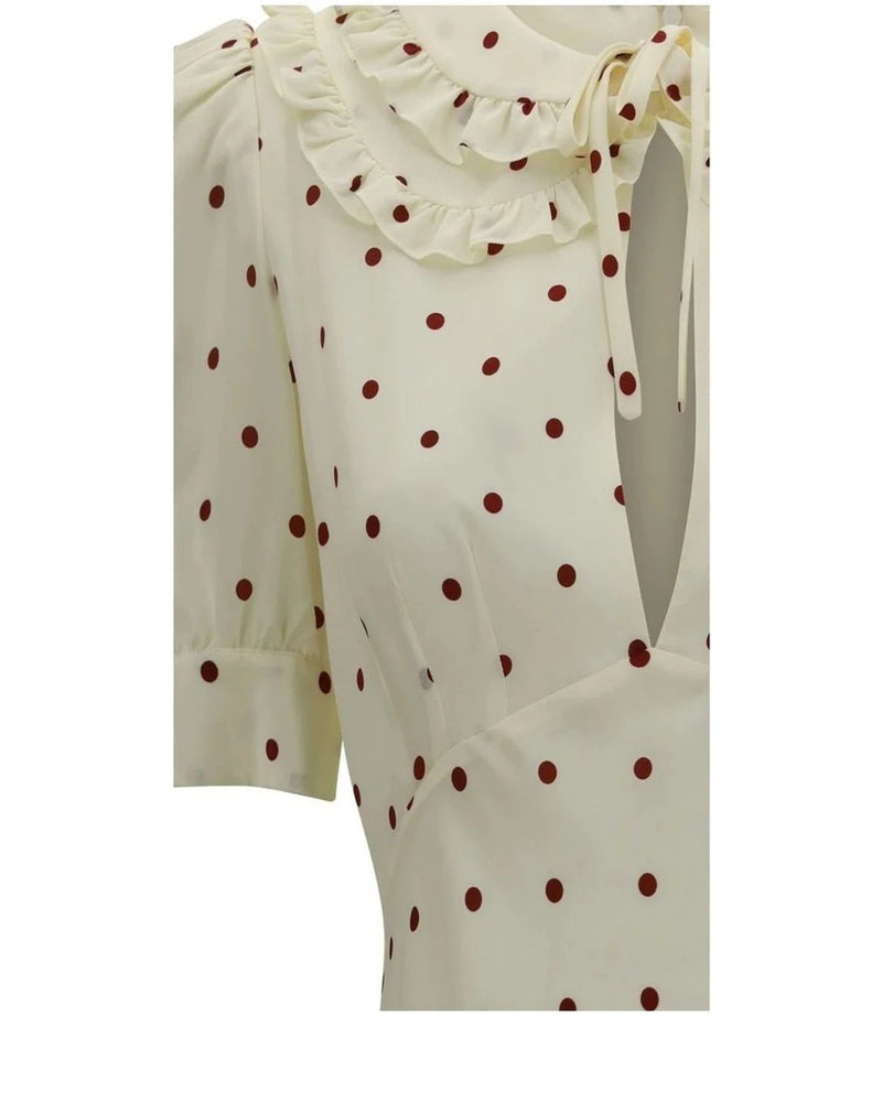 Alessandra Rich Dresse in beige, Silk — view 3