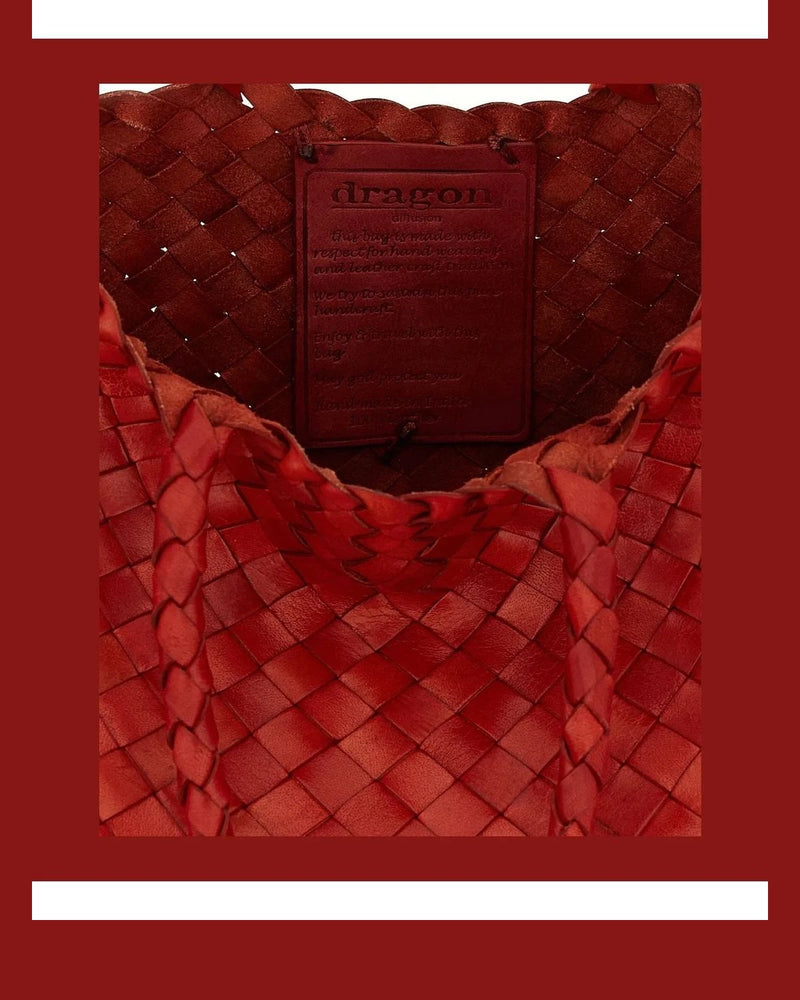 Dragon Diffusion Tote Bag in red, Calfskin Leather — view 4