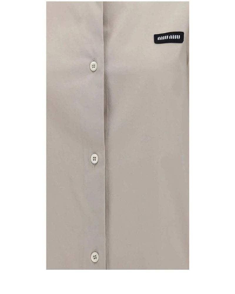 Miu Miu Dress Shirt in gray, Cotton — view 3