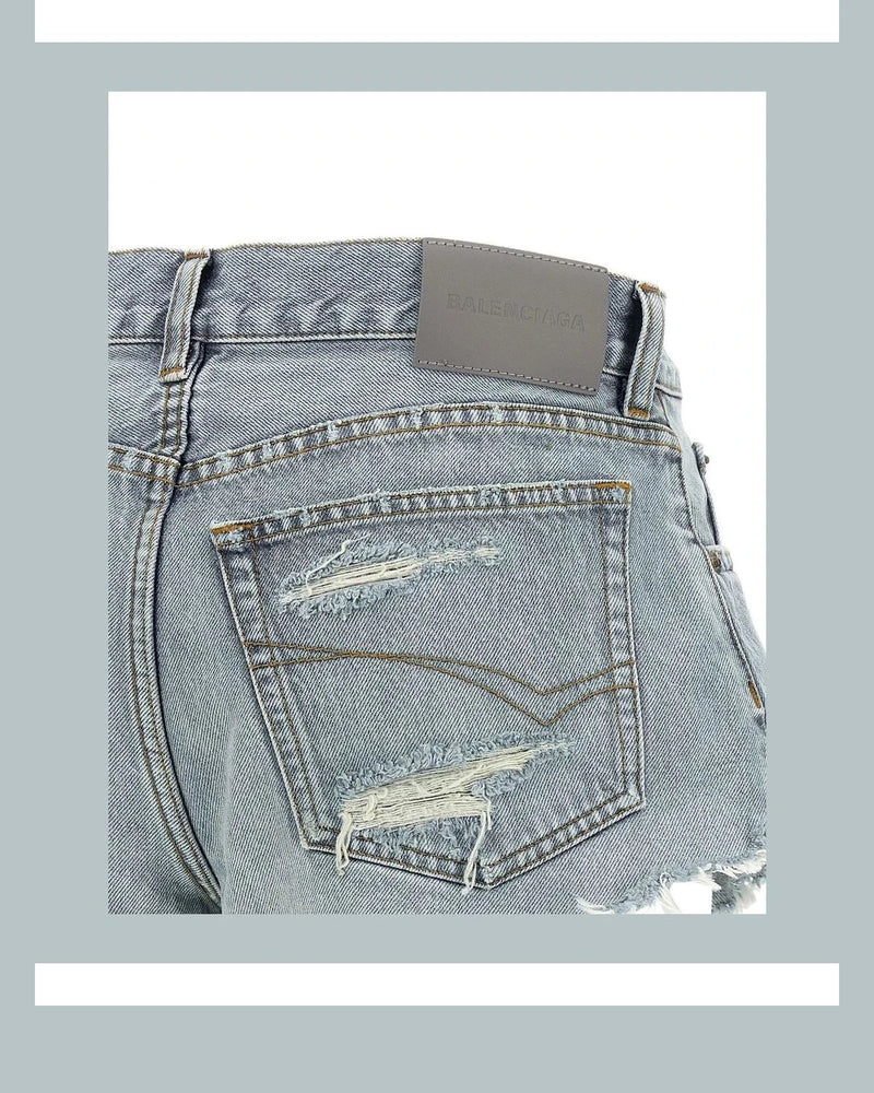 Balenciaga Denim Short in blue, Cotton — view 4