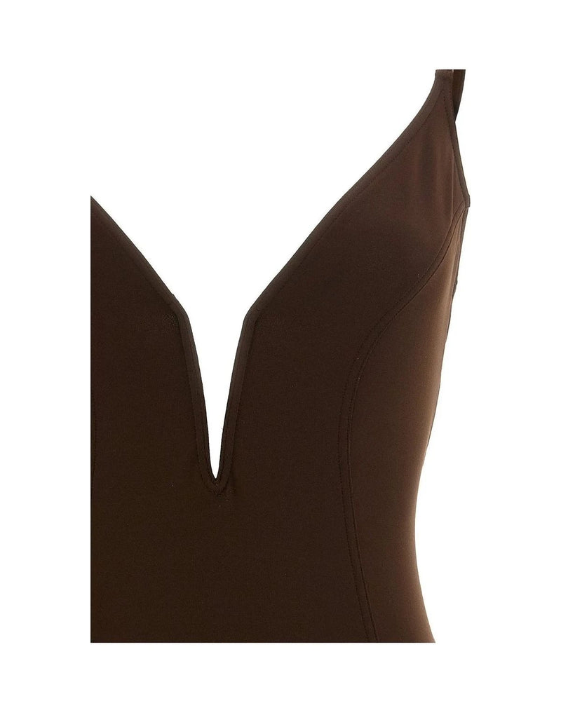 Eres One-Piece Swimsuit in brown, Polyamide — view 3