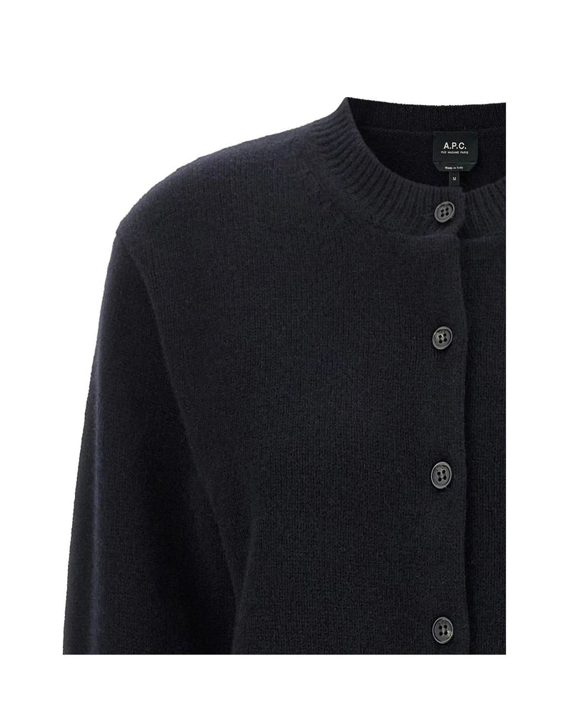 A.P.C. Cardigan in navy, Wool — view 3